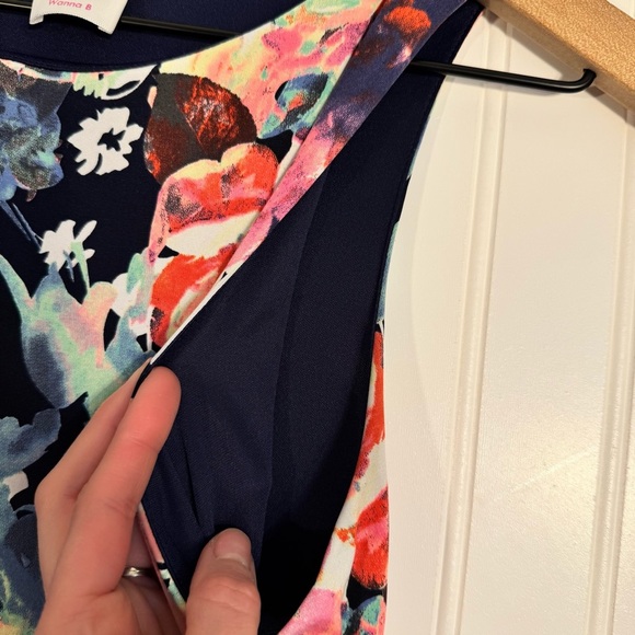 Wanna B Women’s Bright Floral High Neck Maxi Dress With Pockets Size Medium - Picture 4 of 9